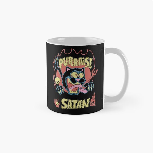 Item preview, Funny Satanic Black Cat Purraise Retro Metal Parody designed and sold by AngusShanahan.