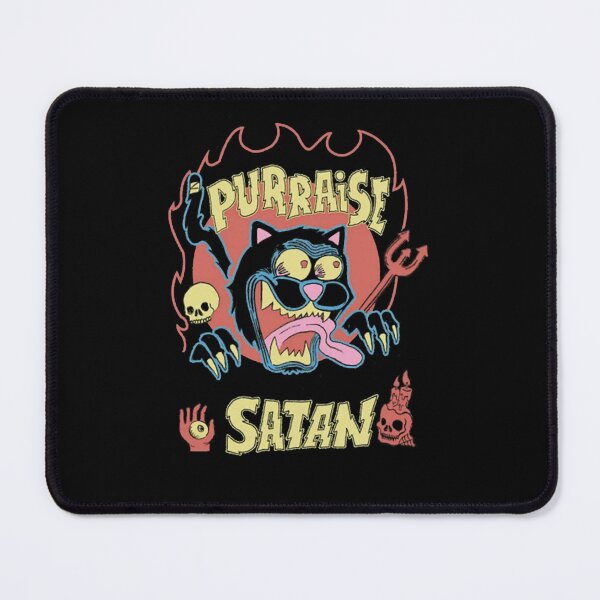 Item preview, Funny Satanic Black Cat Purraise Retro Metal Parody designed and sold by AngusShanahan.