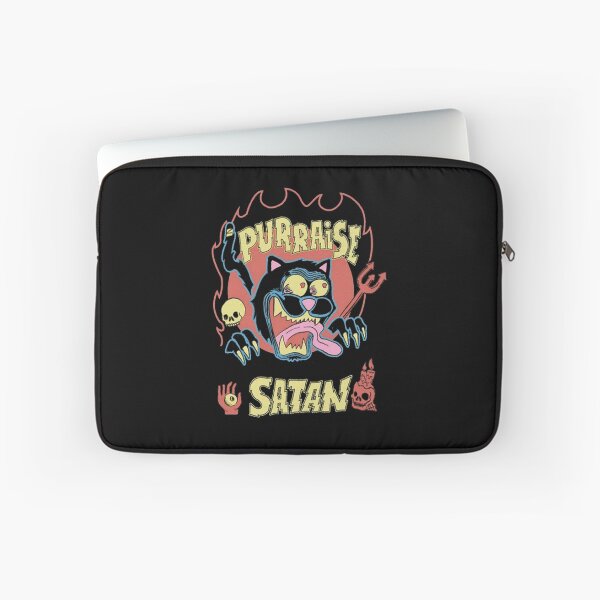 Item preview, Funny Satanic Black Cat Purraise Retro Metal Parody designed and sold by AngusShanahan.