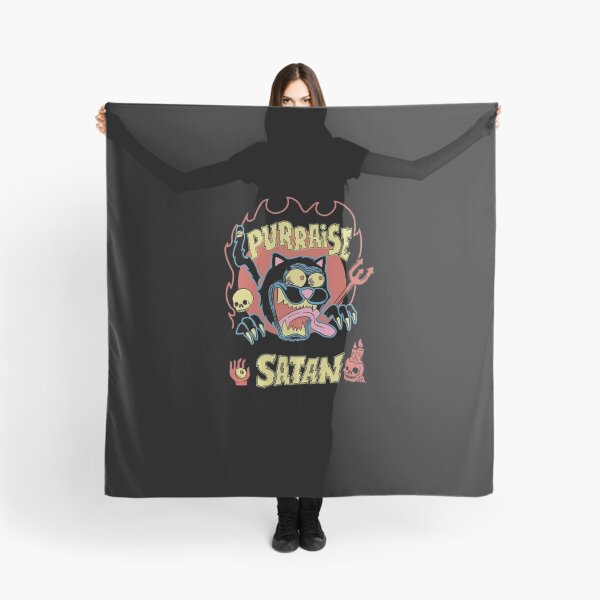 Item preview, Funny Satanic Black Cat Purraise Retro Metal Parody designed and sold by AngusShanahan.