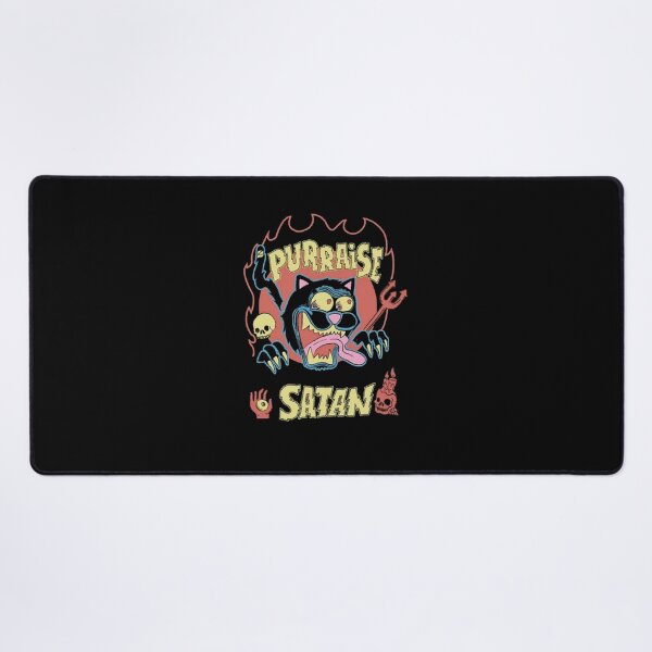 Item preview, Funny Satanic Black Cat Purraise Retro Metal Parody designed and sold by AngusShanahan.