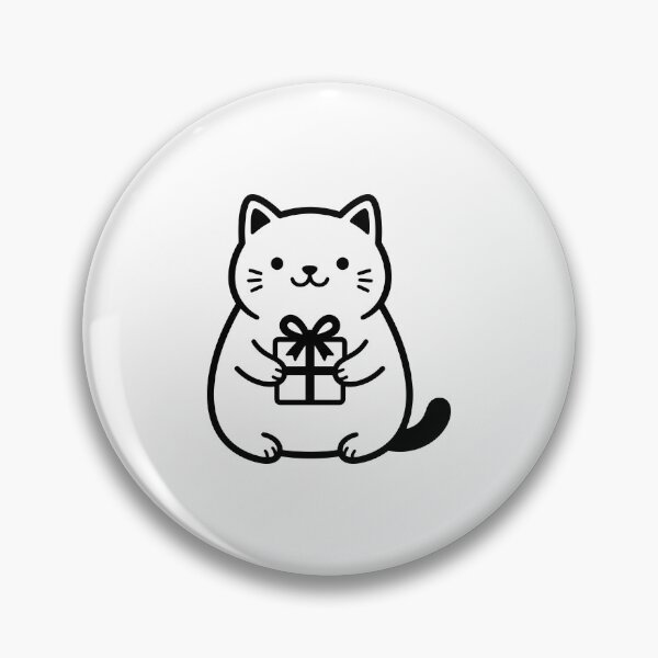 Item preview, Cute Chubby Cat Holding Birthday Gift designed and sold by stickerbundle.