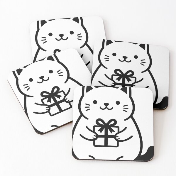 Item preview, Cute Chubby Cat Holding Birthday Gift designed and sold by stickerbundle.