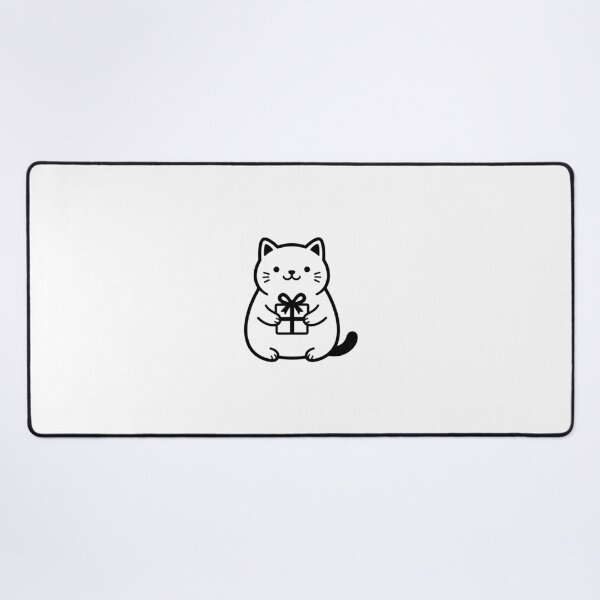 Item preview, Cute Chubby Cat Holding Birthday Gift designed and sold by stickerbundle.