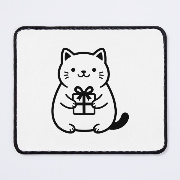 Item preview, Cute Chubby Cat Holding Birthday Gift designed and sold by stickerbundle.