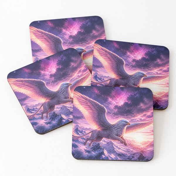 Item preview, Majestic White Griffin Soaring Over Mountains designed and sold by Fanta-sticky.