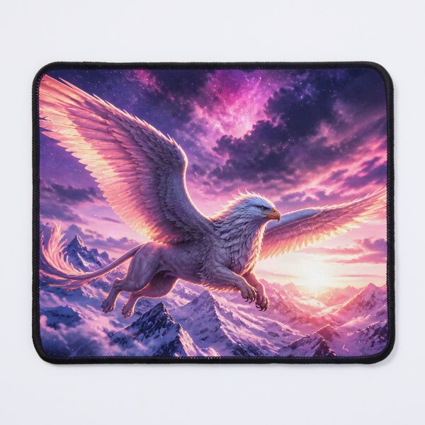 Item preview, Majestic White Griffin Soaring Over Mountains designed and sold by Fanta-sticky.