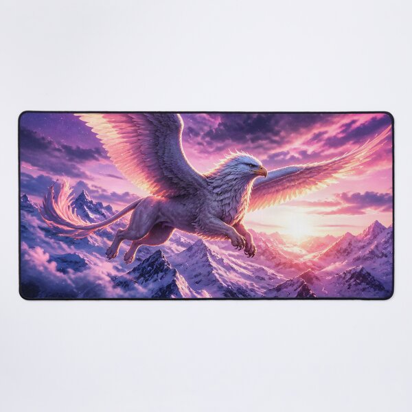 Item preview, Majestic White Griffin Soaring Over Mountains designed and sold by Fanta-sticky.