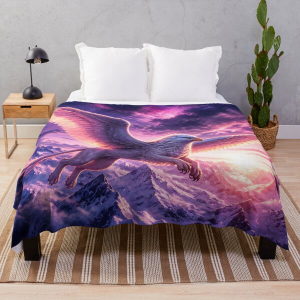 Item preview, Majestic White Griffin Soaring Over Mountains designed and sold by Fanta-sticky.