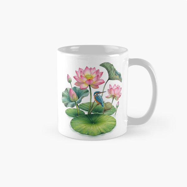 Item preview, King Fisher on lotus flower designed and sold by Sonia Jones Art.