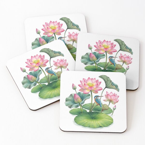 Item preview, King Fisher on lotus flower designed and sold by Sonia Jones Art.