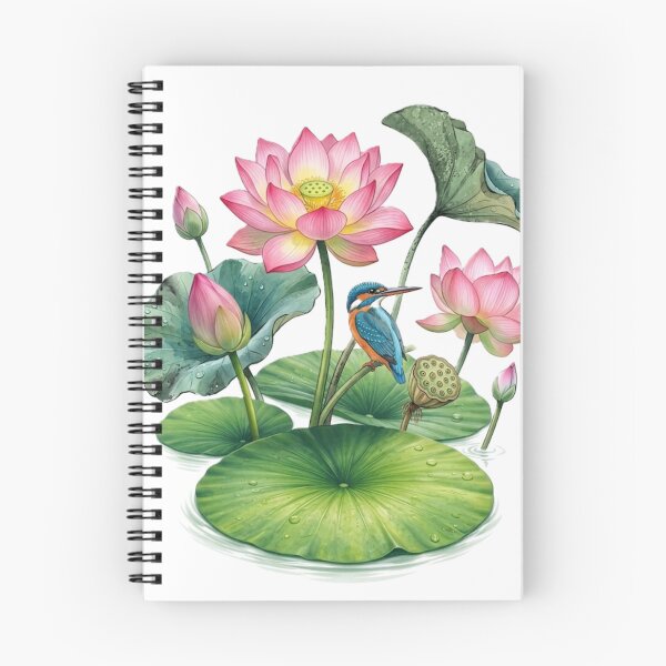 Item preview, King Fisher on lotus flower designed and sold by Sonia Jones Art.