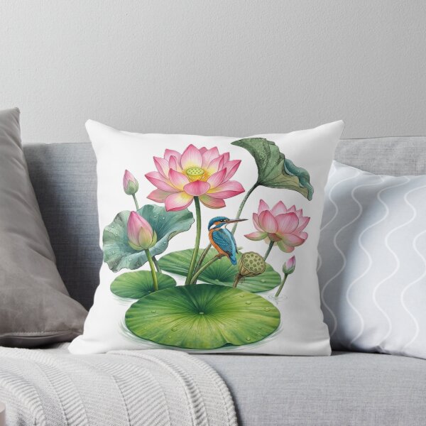Item preview, King Fisher on lotus flower designed and sold by Sonia Jones Art.
