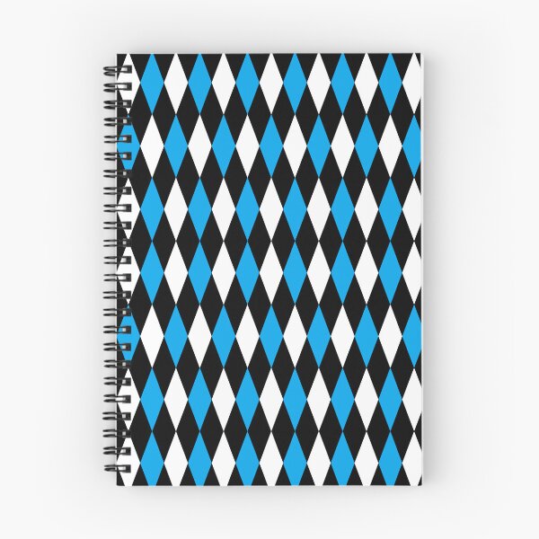 Item preview, Blue Black White Harlequin Diamonds Pattern - Dark  designed and sold by PatternTitan.