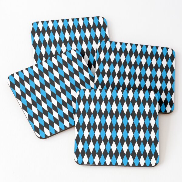 Item preview, Blue Black White Harlequin Diamonds Pattern - Dark  designed and sold by PatternTitan.