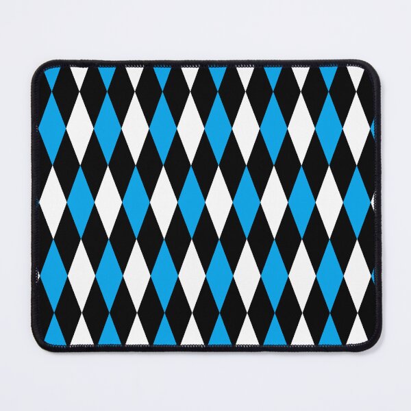 Item preview, Blue Black White Harlequin Diamonds Pattern - Dark designed and sold by PatternTitan.