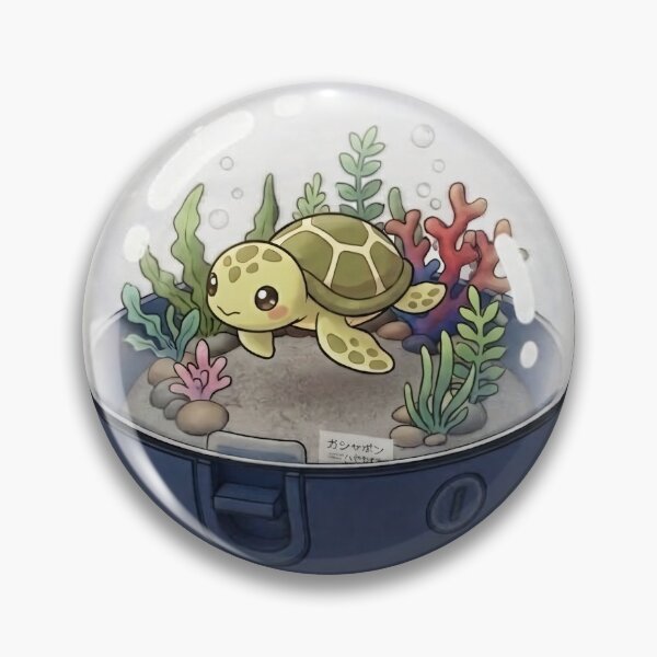 Item preview, Cute Sea Turtle in an Underwater Coral in a Capsule Kawaii Japanese Capsule Art-#serie2 designed and sold by JeanChiale.