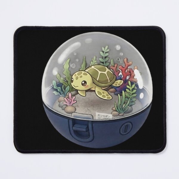 Item preview, Cute Sea Turtle in an Underwater Coral in a Capsule Kawaii Japanese Capsule Art-#serie2 designed and sold by JeanChiale.