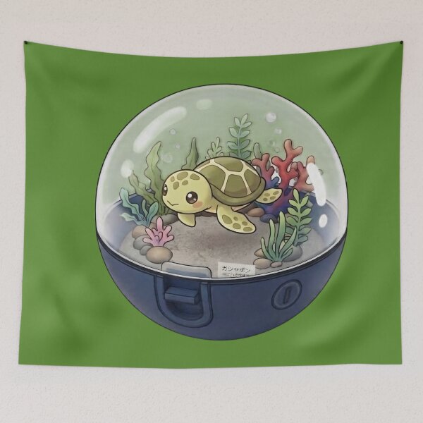 Item preview, Cute Sea Turtle in an Underwater Coral in a Capsule Kawaii Japanese Capsule Art-#serie2 designed and sold by JeanChiale.