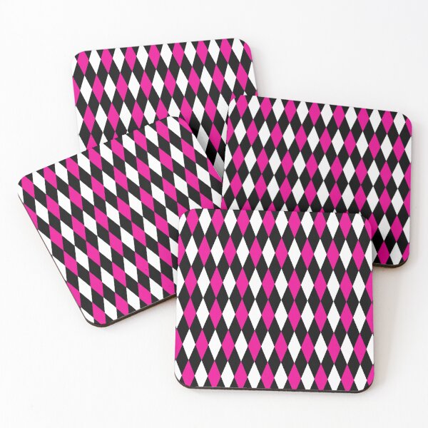 Item preview, Pink Black White Harlequin Diamonds Pattern - Dark  designed and sold by PatternTitan.