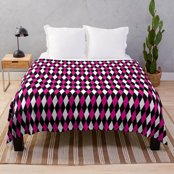 Item preview, Pink Black White Harlequin Diamonds Pattern - Dark  designed and sold by PatternTitan.