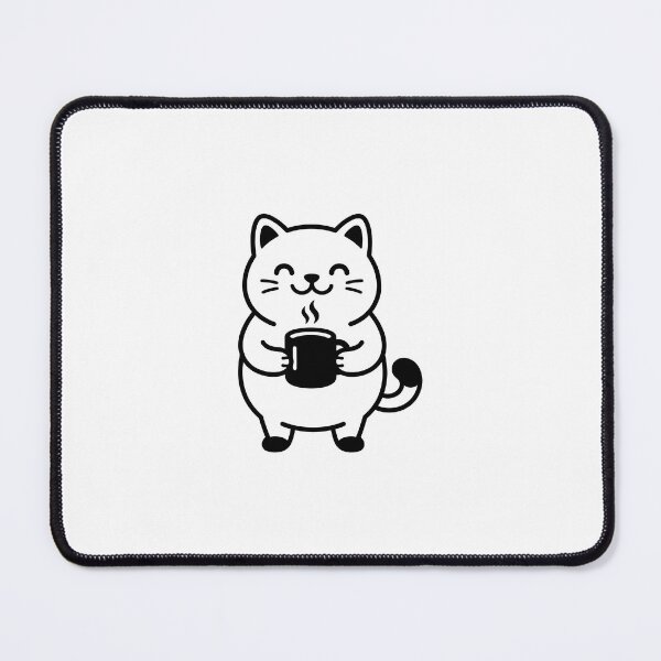Item preview, Cute Chubby Cat Drinking Hot Coffee designed and sold by stickerbundle.