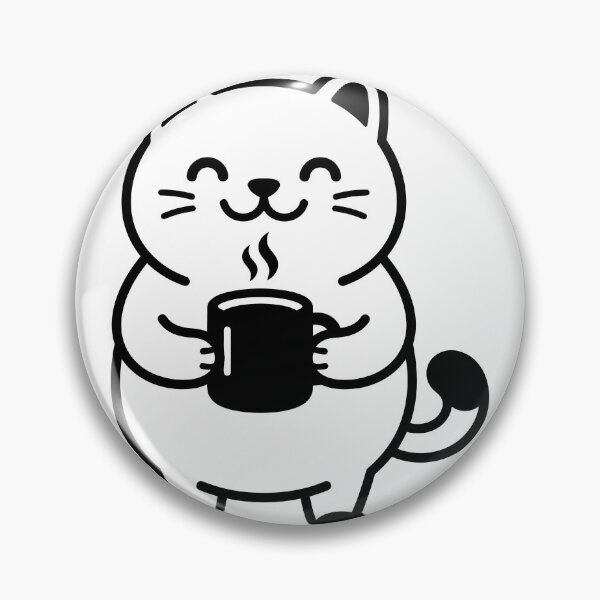 Item preview, Cute Chubby Cat Drinking Hot Coffee designed and sold by stickerbundle.