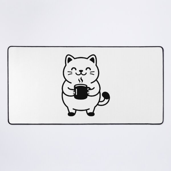 Item preview, Cute Chubby Cat Drinking Hot Coffee designed and sold by stickerbundle.