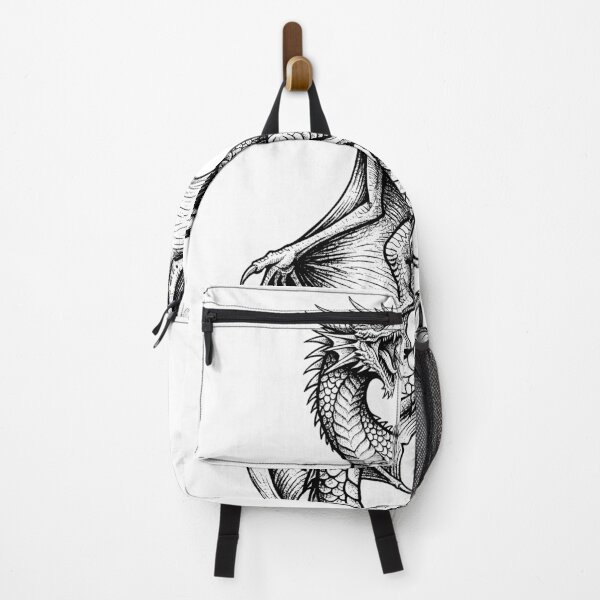 Item preview, Coiled Ascension Dragon - Tilted Wing Ink Illustration designed and sold by DragonSerpent Ink.