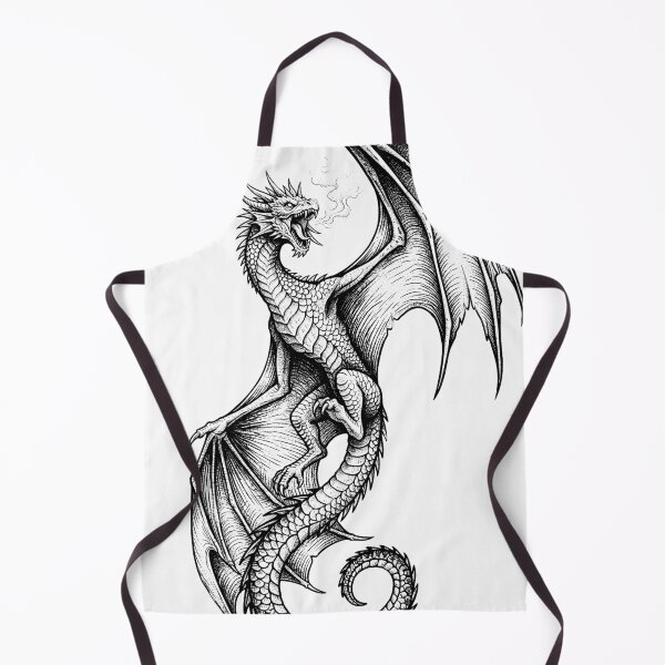Item preview, Coiled Ascension Dragon - Tilted Wing Ink Illustration designed and sold by DragonSerpent Ink.