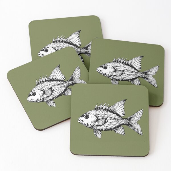 Item preview, Vintage Linocut Fish Art Coastal Decor designed and sold by Litely.