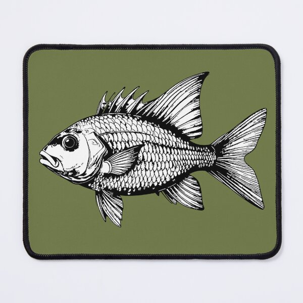 Item preview, Vintage Linocut Fish Art Coastal Decor designed and sold by Litely.