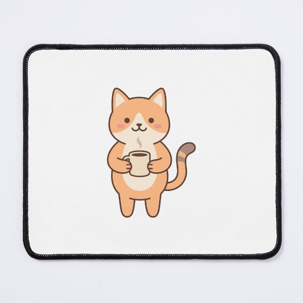 Item preview, Cute Cat Drinking Hot Coffee designed and sold by stickerbundle.