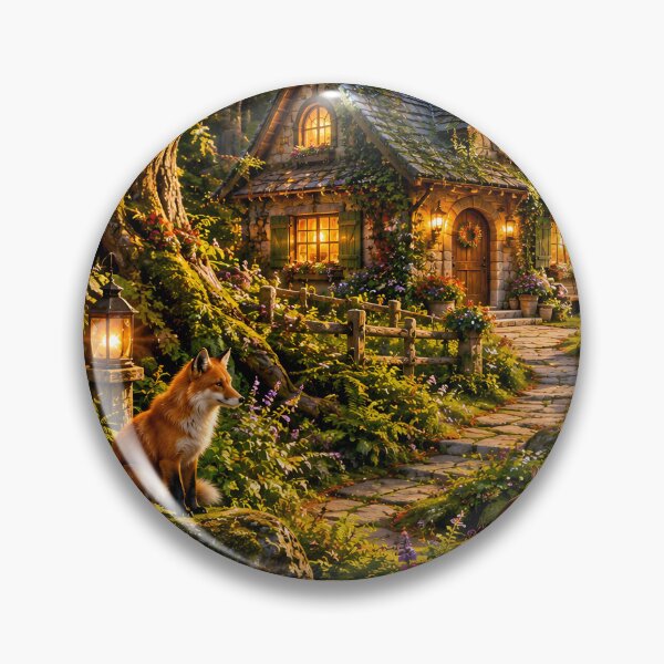 Item preview, Enchanted Forest Cottage Stone Bridge Fox designed and sold by Pyt27.
