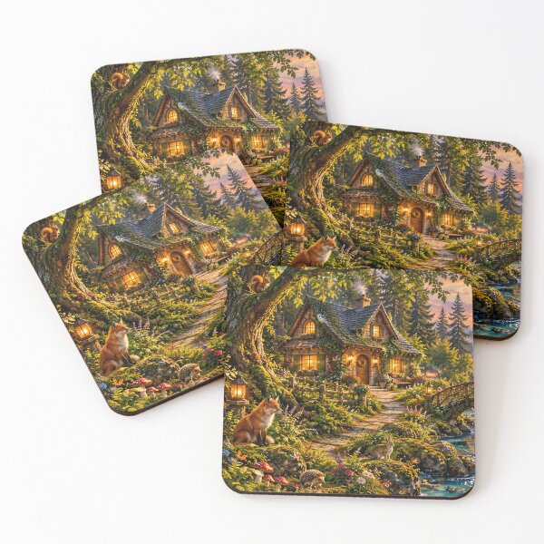 Item preview, Enchanted Forest Cottage Stone Bridge Fox designed and sold by Pyt27.