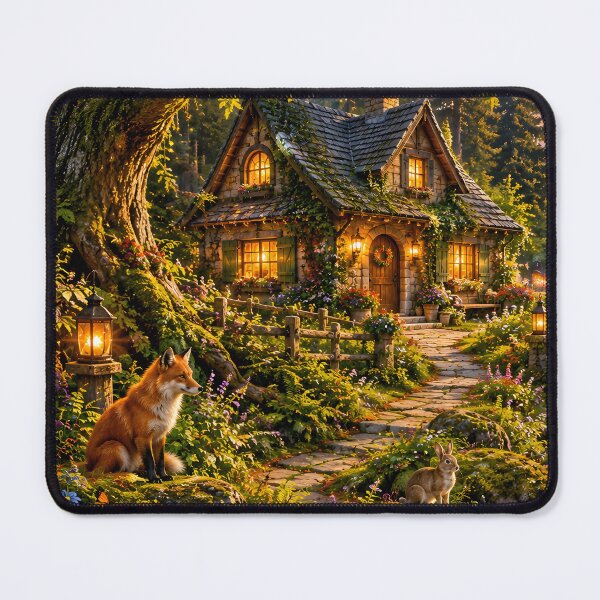 Item preview, Enchanted Forest Cottage Stone Bridge Fox designed and sold by Pyt27.