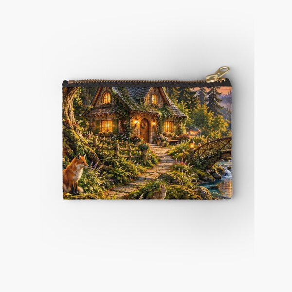 Item preview, Enchanted Forest Cottage Stone Bridge Fox designed and sold by Pyt27.