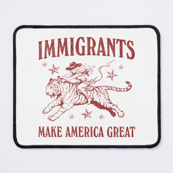 Item preview, Immigrants Make America Great Feminist Activist Design with Cat Riding Tiger Meme for Political Protest and Liberal Support designed and sold by shelbykayhunt.