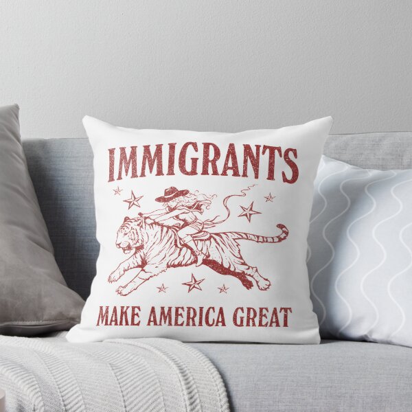 Item preview, Immigrants Make America Great Feminist Activist Design with Cat Riding Tiger Meme for Political Protest and Liberal Support designed and sold by shelbykayhunt.