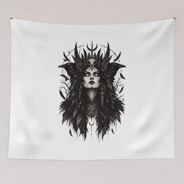Item preview, Raven Queen Gothic Witch Headdress Art designed and sold by Wyrdly Wicked Co. .