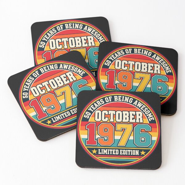 Item preview, Awesome Since October 1976 Vintage Retro 50th Birthday Design designed and sold by Trendably.