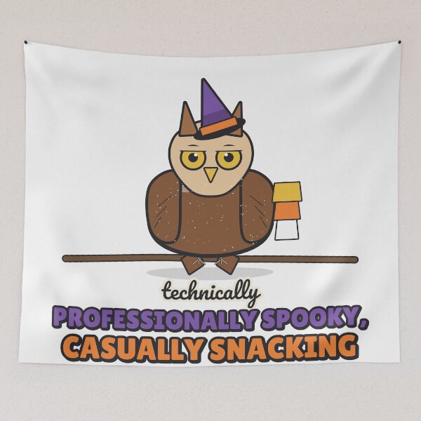 Item preview, Professionally Spooky, Casually Snacking - Funny Halloween Owl designed and sold by BooAndBloomCo.