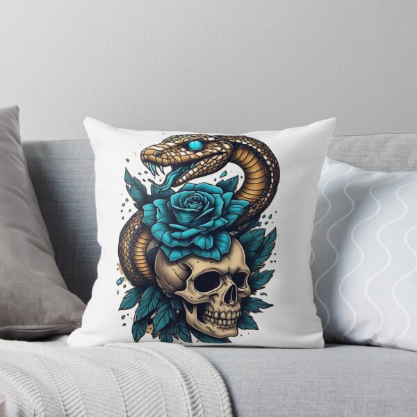 Item preview, Blue Rose Snake and Skull Art designed and sold by Mido-artister.