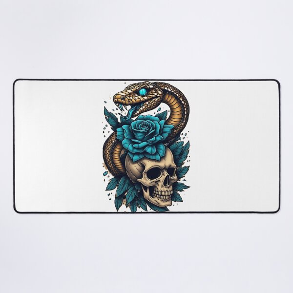 Item preview, Blue Rose Snake and Skull Art designed and sold by Mido-artister.