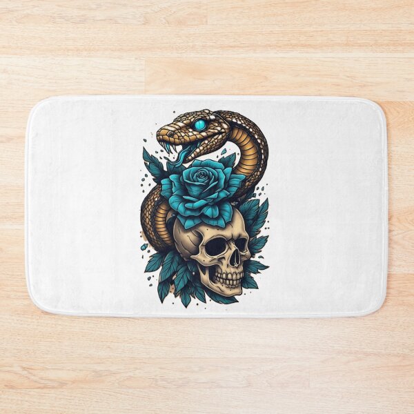 Item preview, Blue Rose Snake and Skull Art designed and sold by Mido-artister.