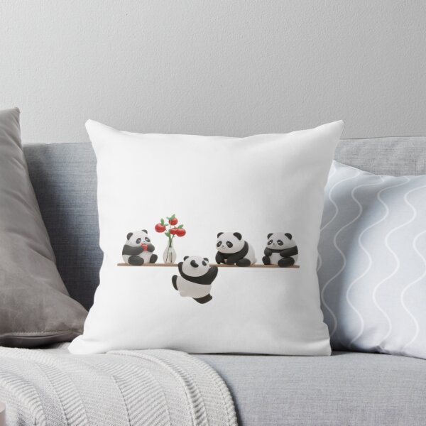 Item preview, Cute Pandas on Shelf - Adorable 3D Cartoon Panda Bears Design designed and sold by Venloomzy.