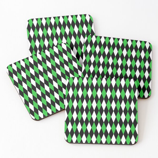 Item preview, Green Black White Harlequin Diamonds Pattern - Dark  designed and sold by PatternTitan.