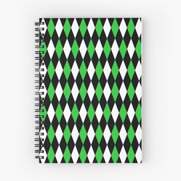 Item preview, Green Black White Harlequin Diamonds Pattern - Dark  designed and sold by PatternTitan.