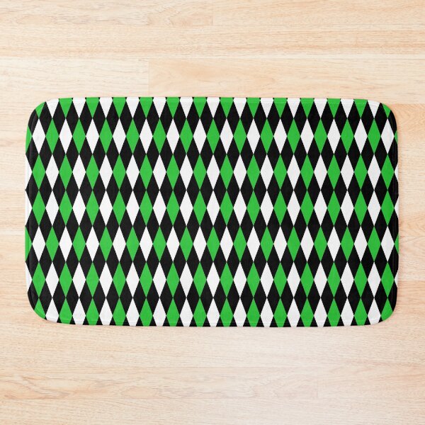 Item preview, Green Black White Harlequin Diamonds Pattern - Dark  designed and sold by PatternTitan.