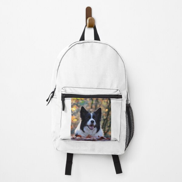 Item preview, Happy Border Collie Lying in Autumn Leaves designed and sold by VanGaldo.